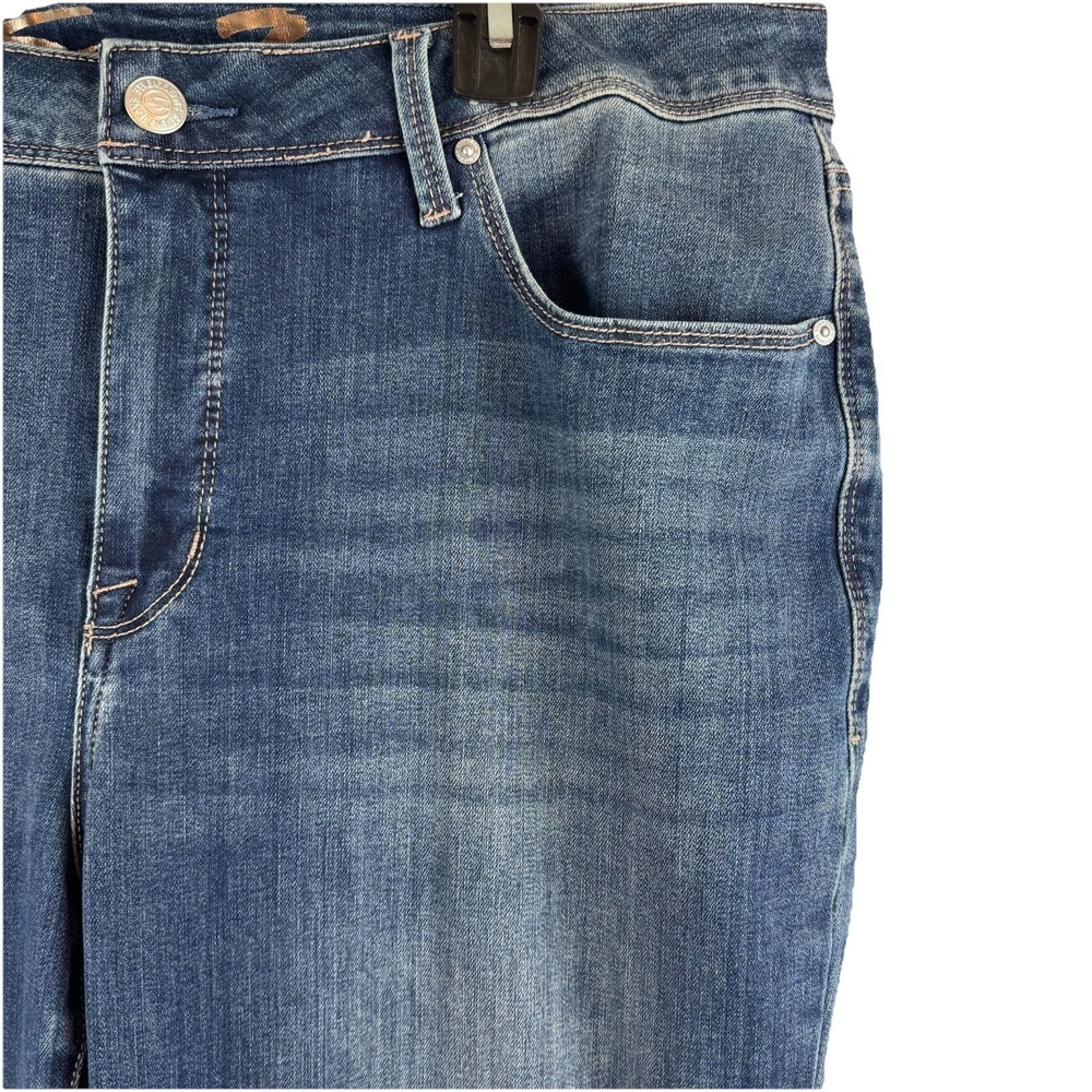 SEVEN 7 Womens‎ emroidered western hem straight blue denim jeans - Size 18